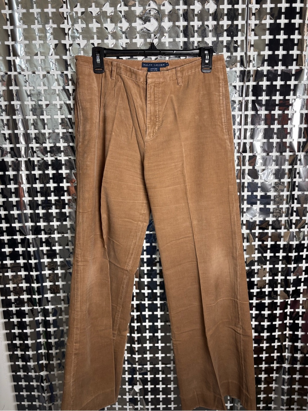 Ralph Lauren Tan Brown Corduroy Straight-Leg Pants